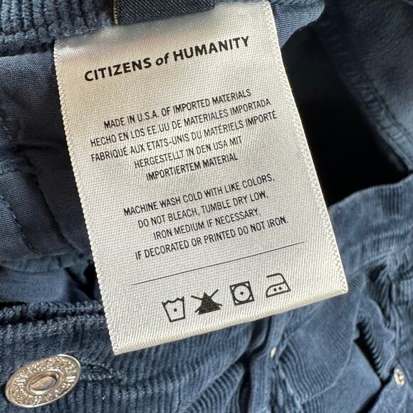 Citizens of Humanity Jeans Womens 32 Blue Jolene Corduroy Bluebird Vintage Slim - Picture 7 of 16